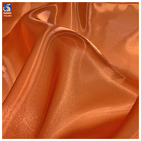 Kain Organza Polyester YX1386-1 Super Lembut Warna Cokelat Kopi, Mengkilap, Transparan, Cair, untuk Rok yang Cantik