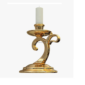 Aluminium <b>Taper</b> <b>Candle</b> Holder With Gold Finished Metal <b>Taper</b> <b>Candle</b> Holder For Home Lighting Decoration - Product Image 1