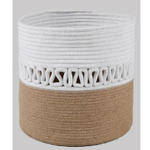 Panier de rangement unique et moderne en corde 100% coton, écologique, avec poignée pour suspendre les fruits dans la cuisine, utilisable en intérieur et en extérieur - Product Image 2