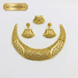 African Heritage Gold Plated Fashion Necklace Set Luxury Vintage Bridal Jewelry for Nigerian Women Wholesale - Product Image 2