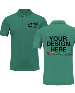 Custom Men's Green Polo Shirt Short Sleeve 100% Cotton Pique Fabric Digital Printing Breathable Casual Style Front Logo ODM - Product Image 1