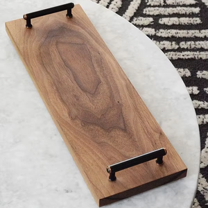 Plateau de service en bois artisanal exquis, design élégant, prix raisonnable, prix d'usine, fabriqué en Inde - Product Image 1