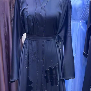 Abaya la plus vendue, style Dubaï, ornée de perles et de sequins, à manches longues, traditionnelle musulmane, faite à la main, pour mariage, respirante, col en V pour femme - Product Image 1