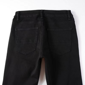 Vaqueros desgastados con parches personalizados, corte holgado y recto, estilo streetwear, efecto apilado, denim vintage lavado, Y2K, elásticos, hip hop - Product Image 4