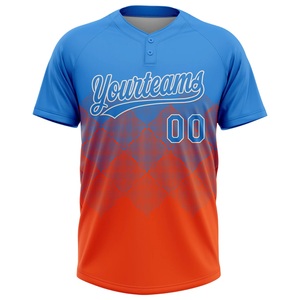 Camiseta de Softbol Azul Cielo y Naranja con Diseño Degradado, 100% Poliéster, Malla Bird Eye, Logotipo Personalizado, Nombre del Equipo, Número del Jugador O - Product Image 2