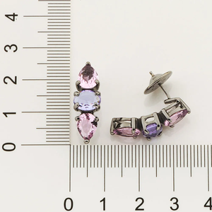 Pear Cut <b>Crystal</b> <b>Stud</b> <b>Earrings</b> Black Gun Plated Romantic For Women's Fashion Jewelry Accessories Party Jewelry - Product Image 3