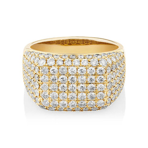 Anillo llamativo para hombre de oro amarillo con diamantes cultivados en laboratorio - Product Image 1