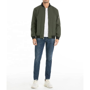 Mens Winter Soft Fabric Bomber <b>Jacket</b> Casual Street Style Zipper Front Comfortable Rib Knit Cuffs Functional Pocket Finished - Product Image 4