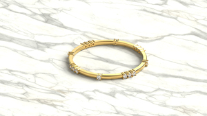 18K Gold Round Diamond Ring <b>Cluster</b> Eternity Ring Band Minimalist Stackable Ring Fine Jewelry for Women - Product Image 3