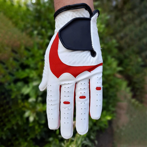Black White Cabretta Leather High Quality All Weather Unisex Golf Gloves for Hands - Product Image 2