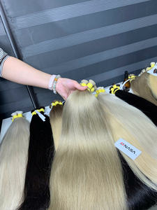 Extensiones de Cabello Humano Virgen Vietnamita a Granel, Colores Rubio, Castaño y Negro, Súper Doble Trama, Platino, 60cm - Product Image 4