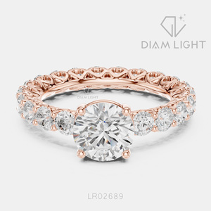 Bague de mariage en or blanc 14 carats avec diamant de laboratoire de 1,62 carat, taille ronde, certifiée IGI, bijoux fins, cadeau pour fiançailles, mariage, anniversaire - Product Image 3
