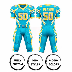 Camiseta de Fútbol Americano Personalizada para Hombre, Sublimada, Transpirable, de Poliéster, Cuello en V, Manga Corta, Número de Equipo 50 - Product Image 2
