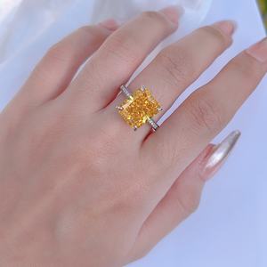 2023 fantaisie pierre de glace pilée bijoux de luxe 925 en argent Sterling déclaration grande bague de fiançailles pour les femmes bijoux de destin - Product Image 4