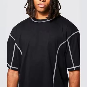 Custom Logo Men's Eco-friendly Silk Screen Printed O-Neck Heavyweight 100% Cotton Oversized Square Washed Distressed T-<b>shirt</b> - Product Image 5