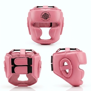 Professional Pink Synthetic Leather Boxing <b>Head</b> Guard - Full Face Sparring Headgear for MMA Muay Thai <b>Training</b> - Custom Logo OEM - Product Image 3