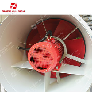 Ventilateur axial de gaine Phuong Linh Group 36 pouces à pales en acier, électrique 380V AC avec base, roulement à billes, pour pressurisation de couloir d'escalier - Product Image 5