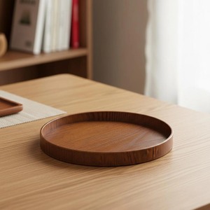 Assiettes en bois d'acacia rondes, grandes et petites, pour restaurants africains, assiettes plates en teck pour sushis, plats et dîners - Product Image 5