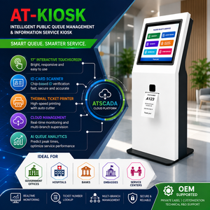 Kiosco Inteligente Industrial de Gestión de Colas de 17 Pulgadas con Registro de Autoservicio, Reconocimiento de Tarjetas de Identificación e Impresión de Boletos |   OEM/ODM - Product Image 1