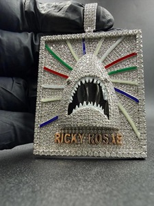 Pendentif Thème Ricky Rosae en Cristal Strass Moissanite Argent 925 Style Hip-Hop Design Visage Bijoux Unisexe - Product Image 4