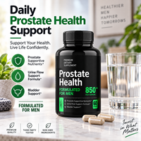 Complément alimentaire pour la santé de la prostate chez l'homme, 850 mg, 60 capsules, formule pour le soutien du flux urinaire et de la vessie, étiquette privée OEM