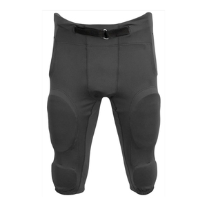 Black <b>Padded</b> Football Pants Belt Closure Athletic Sportswear Breathable Adult Football Practice Gear Mens Performance Wear black - Product Image 2