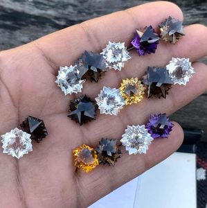 ควอตซ์หลากสีธรรมชาติทรงเกล็ดหิมะเจียระไนรูปดาวจากแอฟริกาสำหรับทำเครื่องประดับ - Product Image 3