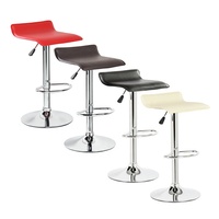 Paire de chaises hydrauliques pivotantes réglables en cuir PU noir moderne Tabourets de bar