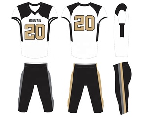 Maillots de football américains personnalisés OEM, manches courtes, imprimés par sublimation, respirants, uniformes d'équipe, ensembles de football - Product Image 4