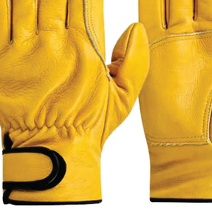 Gants de travail en cuir de chèvre FURUNDA (certifiés EN388) - Doublure en coton avec pouce en saillie, paume renforcée, poignet élastique, taille L - Product Image 5