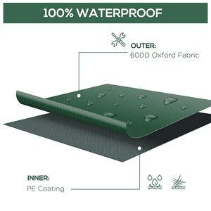 Copertura Impermeabile Resistente per Divano da Esterno 97"x65"x26" Verde Scuro per Set Lounge Sezionale da Patio - Product Image 4