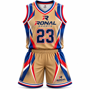 Tenues de basketball entièrement personnalisées, ensemble maillot et short personnalisés, maillot en mesh respirant à séchage rapide pour le sport et couleurs variées - Product Image 1