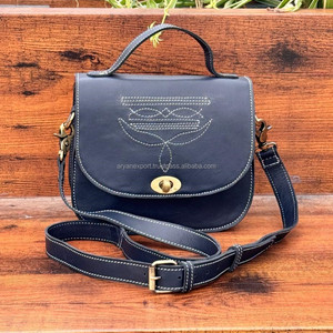 Alta calidad de cuero real estilo occidental bota Stich nuevo diseñador Sling Bag bolso gran oferta bohemio mujeres multiusos bolsos - Product Image 3