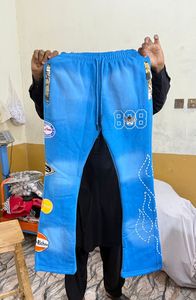 High Quality Sun Faded Men's Straight Staked <b>Trouser</b> Classic Fit Embroidered Logo Streetwear <b>Trousers</b> - Product Image 2