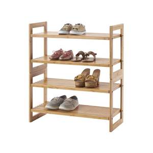 Organiseur de chaussures en bois minimaliste moderne avec finition lisse et structure robuste pour salon et couloir - Product Image 2