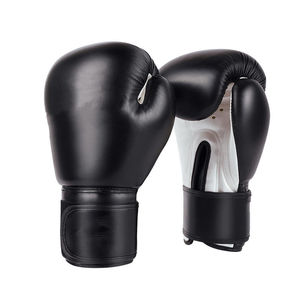 Gants de boxe noirs en PU avec imprimé gris effet gouttelettes, design à lacets et doigts entièrement couverts, pour adultes, gants de boxe professionnels unisexes - Product Image 4