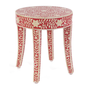 Taburete artesanal con incrustaciones de hueso, mesa auxiliar moderna con incrustaciones geométricas, mesa octogonal con incrustaciones de hueso en blanco y negro, mesa auxiliar decorativa, venta al por mayor - Product Image 5