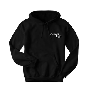 Sudadera con Capucha Unisex Negra Sólida, Tejida, Ecológica, para Invierno, Corte Regular, 100% Algodón, Forro Polar, con Cordón Ajustable - Product Image 3