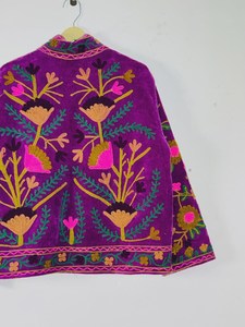 Cotton Quilted <b>Kantha</b> Sanganeri Jaipuri Women's Eco-Friendly Breathable Anti-Wrinkle Quick-Dry Autumn Winter <b>Jacket</b> Regular - Product Image 2