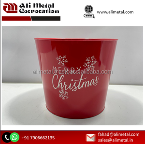 Jingle Bell Blooms Christmas Planter galvanizado Jardín Decoración interior al aire libre y totalmente personalizable - Product Image 4