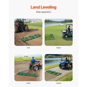 Erpice a barre pesanti da 6 piedi con barre regolabili, catena da 72 pollici, per uso agricolo, trainato da motore, livellatore, rastrello per paesaggistica - Product Image 6
