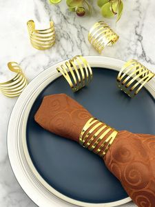 Meilleures ventes : porte-serviettes en feuille d'olivier dorée, décoration de table en métal de luxe pour mariage, dîner, hôtel, fête - Product Image 3