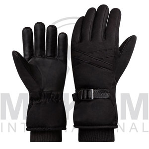 customized <b>ski</b> gloves leather breathable waterproof in cheap price with adjustable strap - Product Image 2