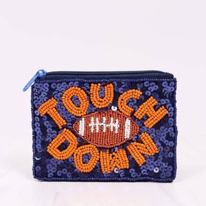 Gameday Beaded Coin Purse Handmade Personalized Sports Theme Rectangular Shape Cotton <b>Foundation</b> Fashion Party Use Purse - Product Image 2
