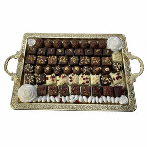 Bandeja de Metal Vintage Hecha a Mano para Chocolate, para Ocasiones Especiales, Regalo de Lujo, Exhibición de Dulces y Postres, Precio Razonable - Product Image 1