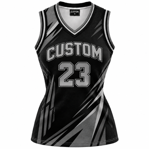 Camiseta deportiva de baloncesto extragrande de poliéster de secado rápido para mujer, personalizada con estampado OEM, de malla, para verano, con diseño de patchwork. - Product Image 1