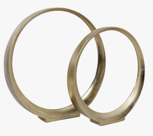 Juego de 2 Esculturas Circulares Modernas de Latón para Mesa, Decoración Artística Minimalista para Sala de Estar, Escultura para Cubrir la Superficie de la Mesa - Product Image 4