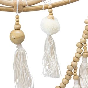 Atrapasueños Artesanal de Ángel Guardián, Arte Mural de Ratán y Macramé con Borlas y Cuentas - Product Image 4