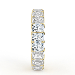 Anillo de Oro Blanco Macizo con Diamante Cultivado en Laboratorio, Corte Radiante, Montura de Garras Compartidas, Banda de Eternidad Completa Sin Rupturas, Joyería Fina - Product Image 5