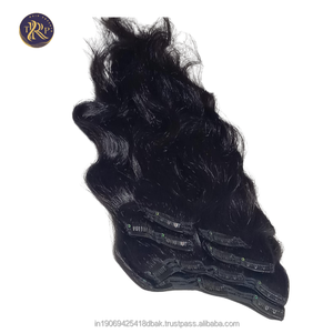 100% Natural ondulado 12 \ "Negro Remy extensiones de cabello de alta calidad virgen indio templo trenzado cabello crudo - Product Image 6